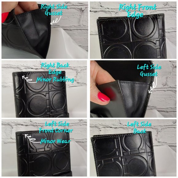 'SALVADOR FERRAGAMO' EMBOSSED LEATHER BI-FOLD WALLET, DUST BAG & BOX GIFT SET - Picture 12 of 16